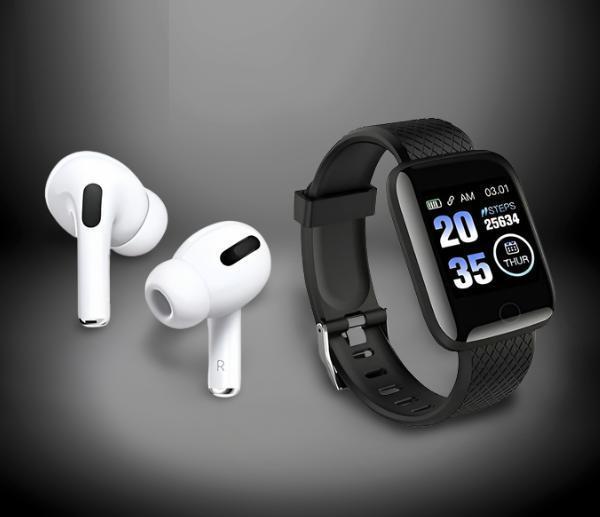 Bluetooth Wireless Earbuds & Smart Watch Combo – Pack of 2