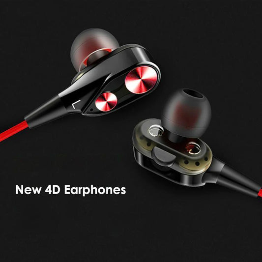 4D Bass Wired Earphones – High-Quality Sound & Deep Bass